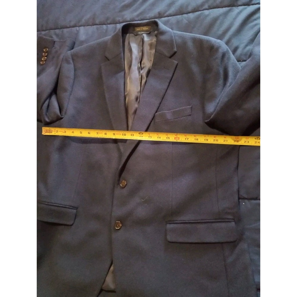 Lauren Ralph Lauren Mens Blazer Charcoal Navy Jacket Silk Wool & Cashmere 46R - Picture 3 of 8